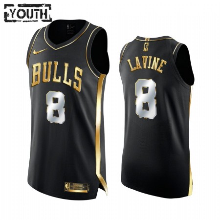 Maillot Basket Chicago Bulls Zach LaVine 8 2020-21 Noir Golden Edition Swingman - Enfant